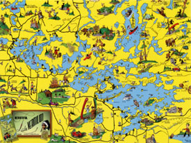 Z-8: Vermilion Cartoon Map Note Cards and Envelopes