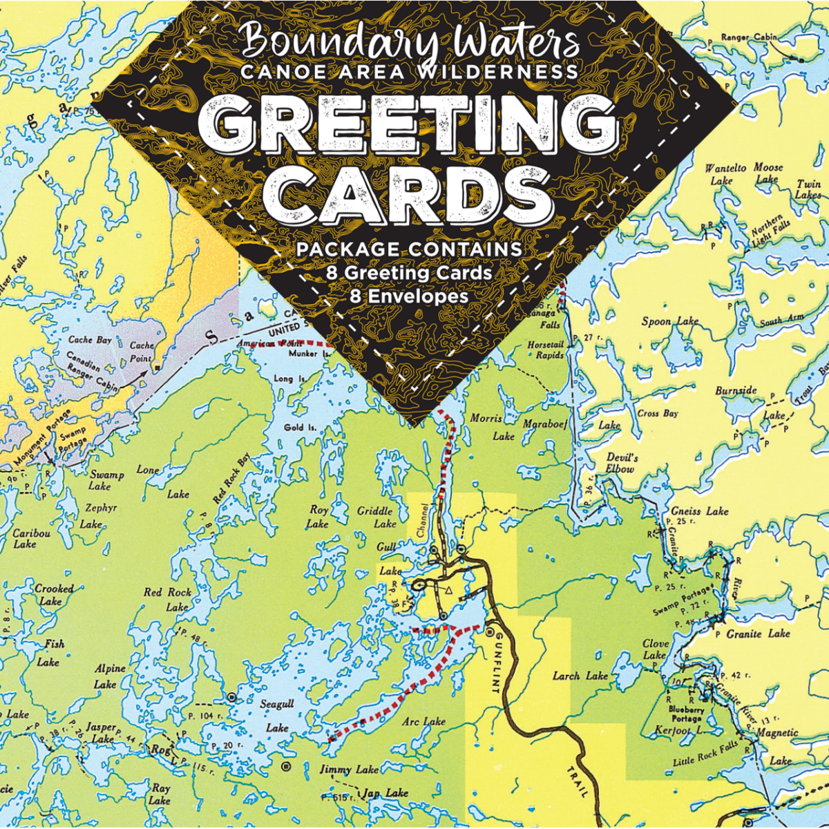 Z-9: Saganaga / Seagull Lake Area Note Cards and Envelopes