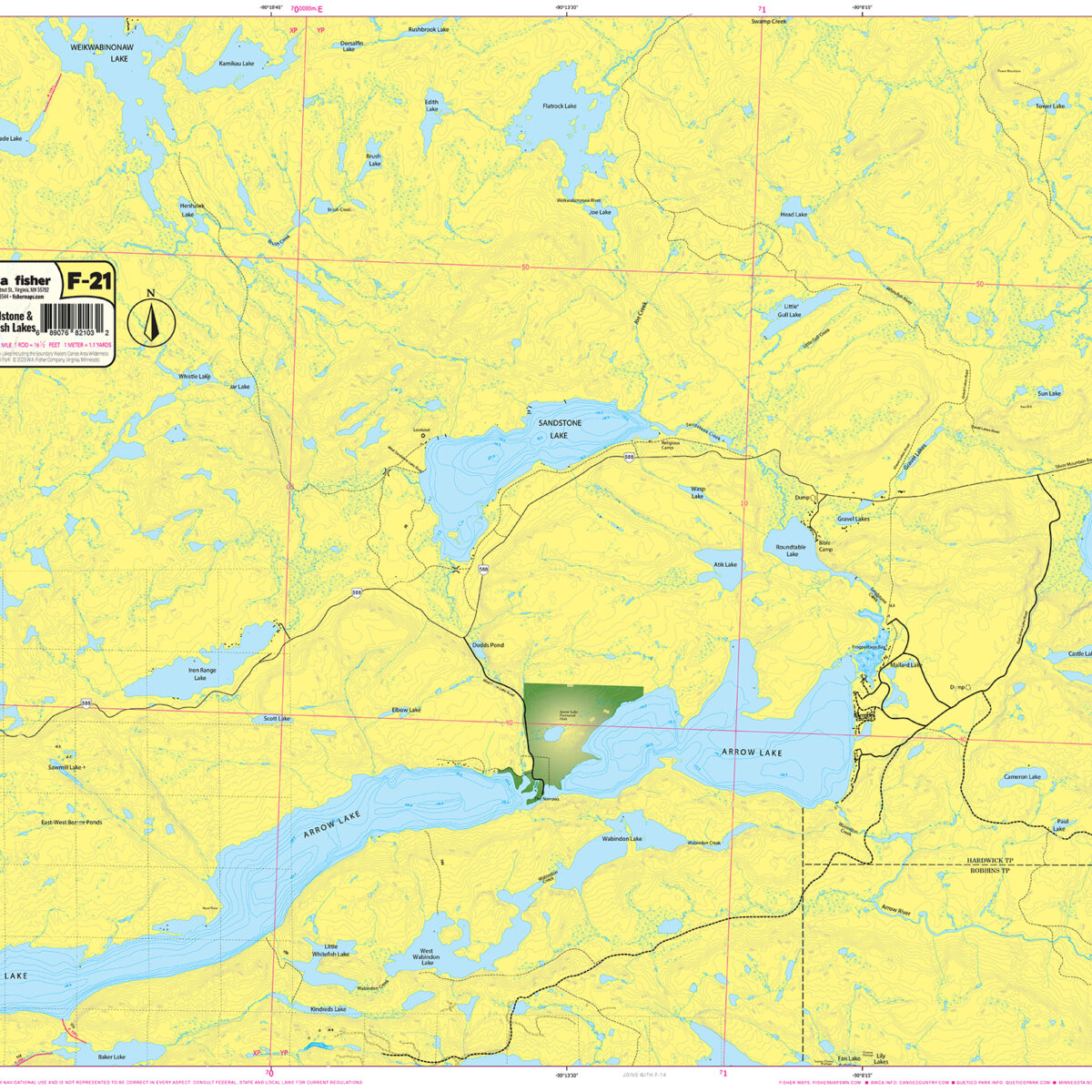 F-21: Arrowhead Lake, Sandstone Lake, West Lake