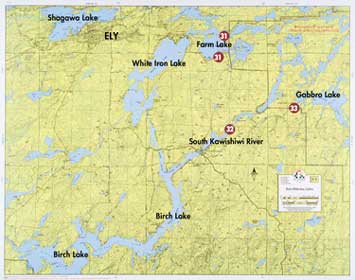 F-3: Birch Lake, White Iron Lake, Gabbro Lake