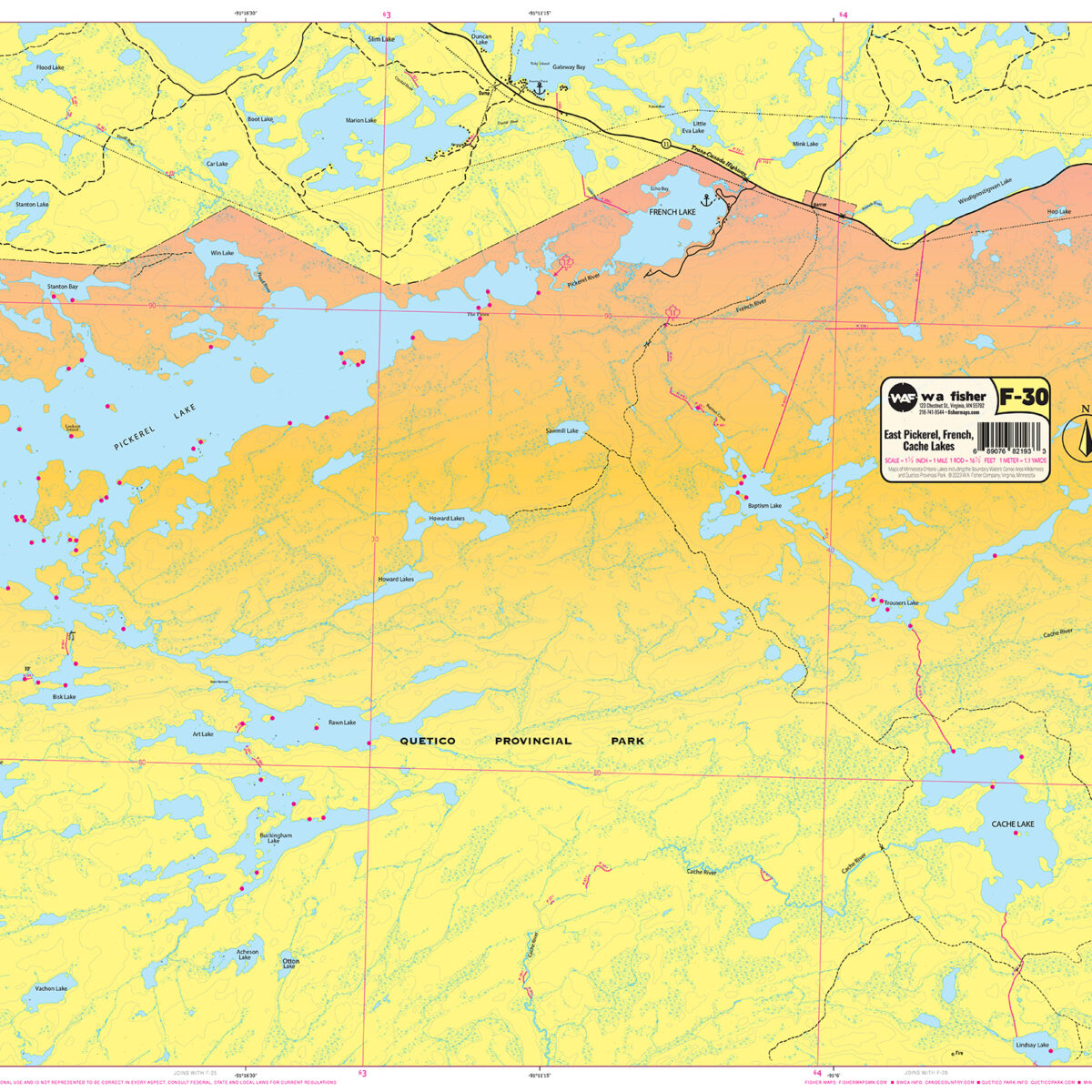 F-30: East Pickerel Lake, French Lake, Cash Lake