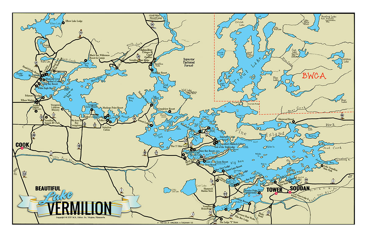 C6 Large Lake Vermilion Classic Map Fisher Maps
