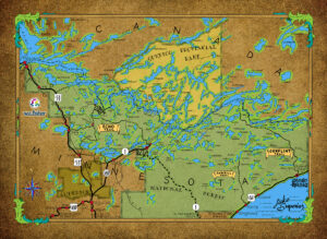 Charlie Pottsmith Vintage Trail Map Mural