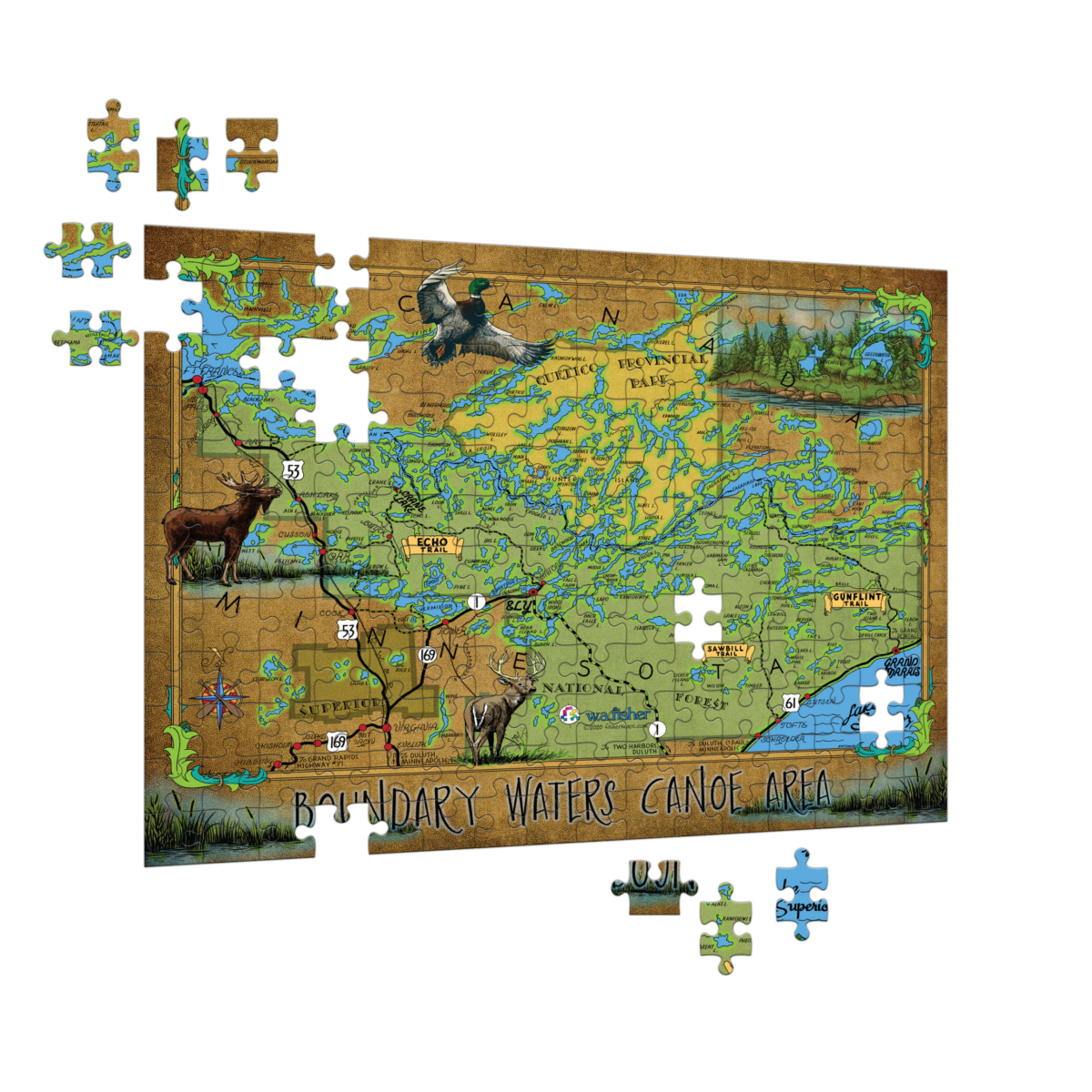 Charlie Pottsmith Vintage Trail Map Puzzle